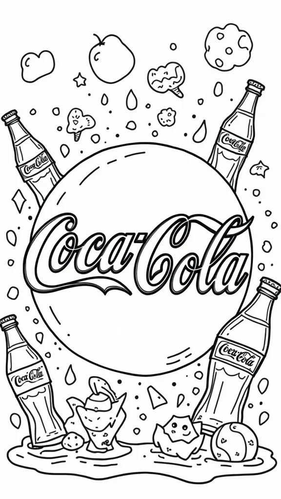 Página para colorear de coca cola